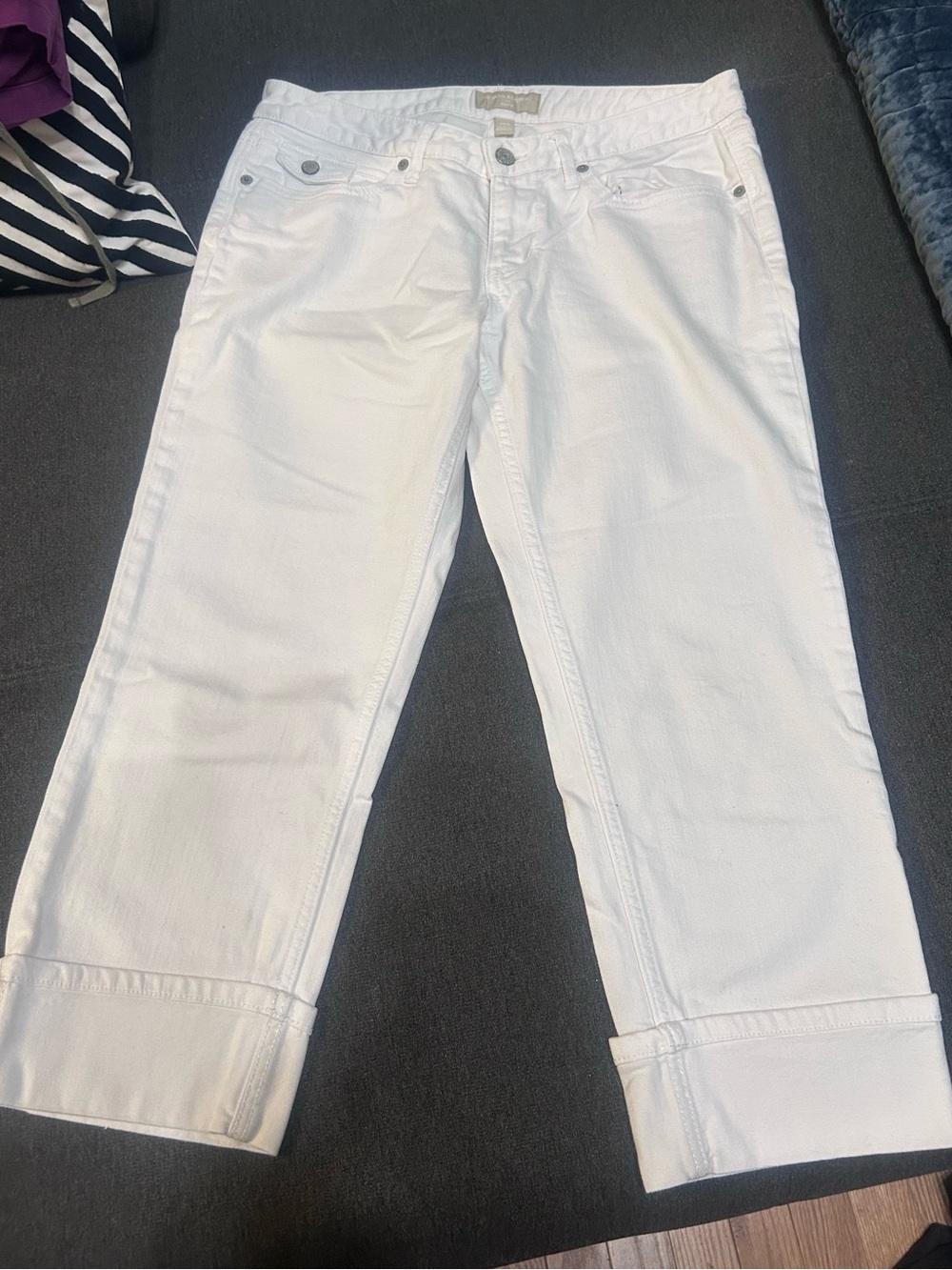 Banana Republic White cuffed jeans
